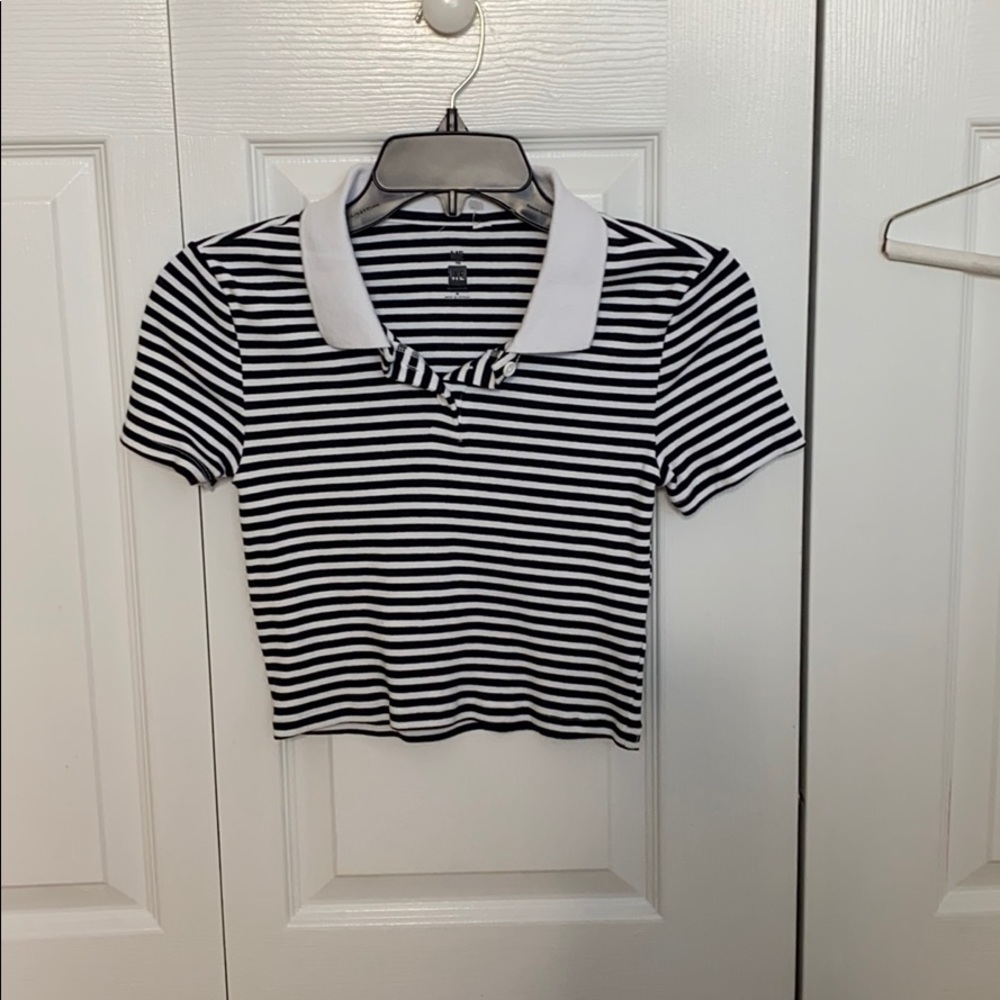 Cropped collared shirt